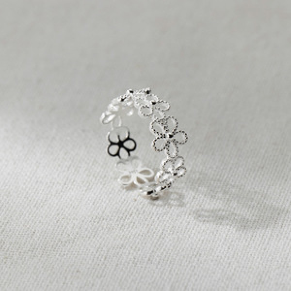 A44359 s925 sterling silver simple hollowed flower ring