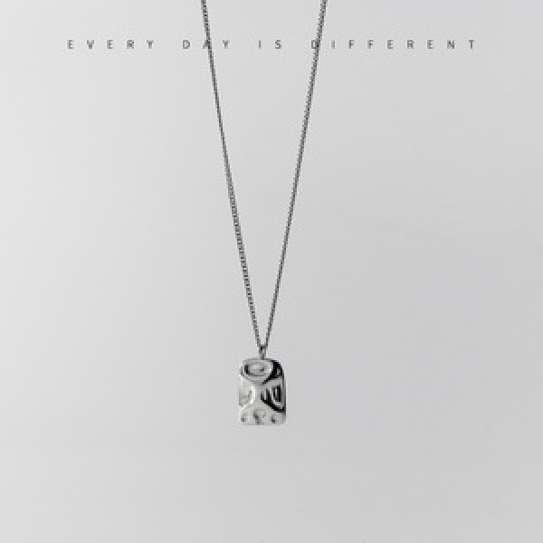 A45412 s925 silver vintage square elegant geometric necklace