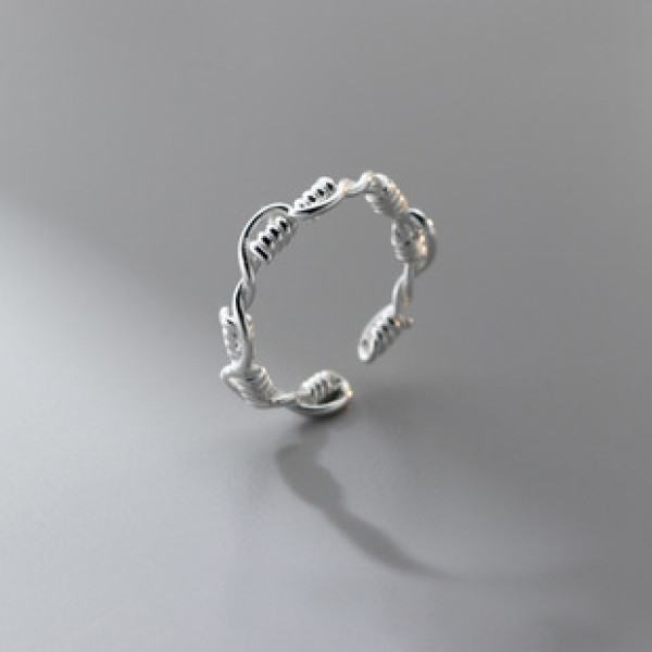 A42206 s925 sterling silver simple braided rope bar design ring