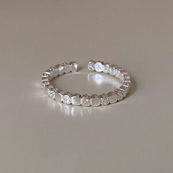 A44597 s925 sterling silver geometric square ring