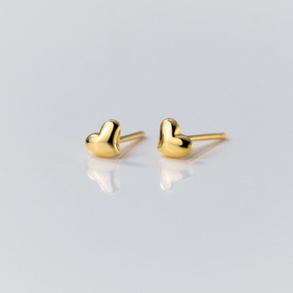 A39118 s925 sterling silver cute dainty heart stud trendy sweet earrings