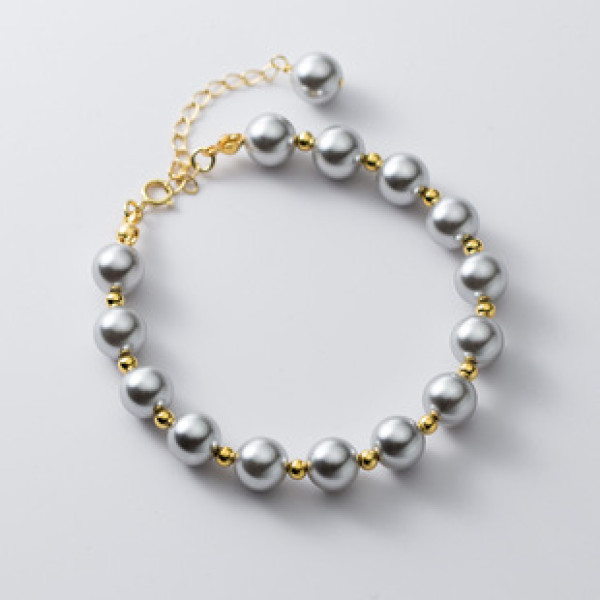 A41832 s925 sterling silver gold charm elegant bracelet