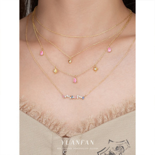 A43881 s925 sterling silver fashion simple pendant geometric dainty necklace