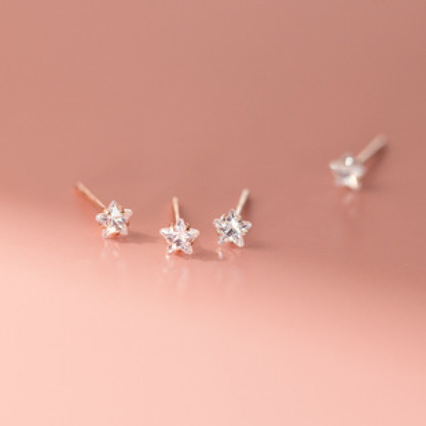 A43337 s925 sterling silver trendy sweet rhinestone stud cute earrings