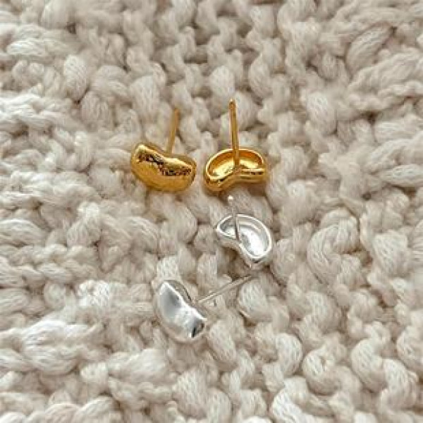A42270 sterling silver stud simple elegant earrings