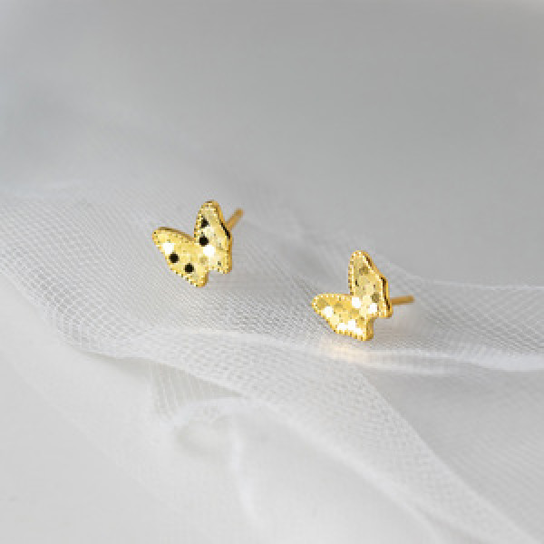 A45166 silver trendy sweet butterfly stud earrings