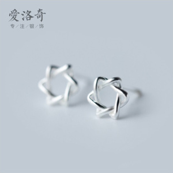 A40391 s925 silver women simple stud earrings stud earrings stars earrings