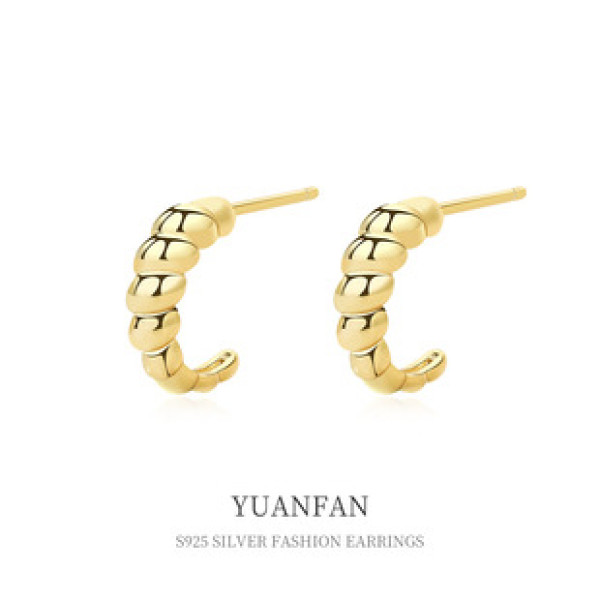 A37799 sterling silver vintage simple twist stud fashion elegant earrings