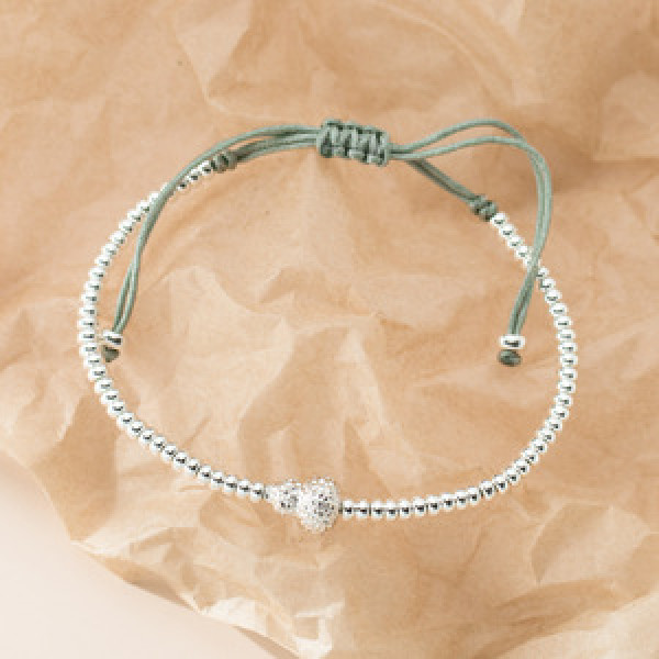A45780 silver trendy sweet braided charm bracelet