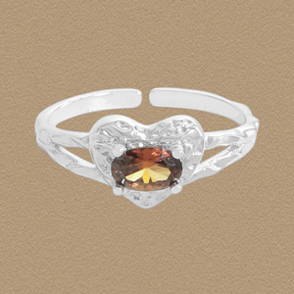 A45672 cubic zirconia heart sterling silver s925 ring