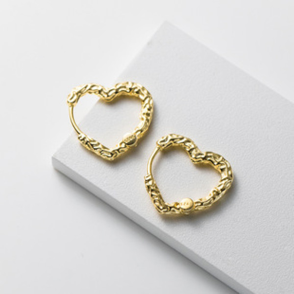 A38765 s925 sterling silver heart sweet design earrings