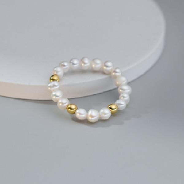 A40223 s925 sterling silver pearl vintage design elegant ring