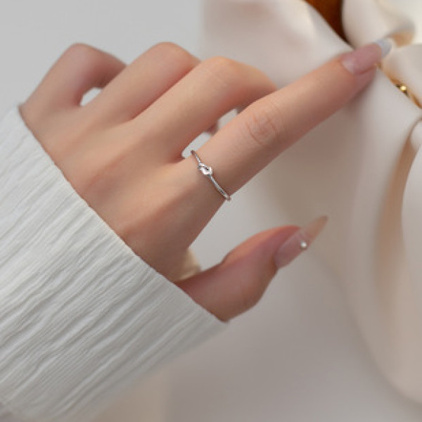 A38273 s925 sterling silver rope simple big square fashion ring