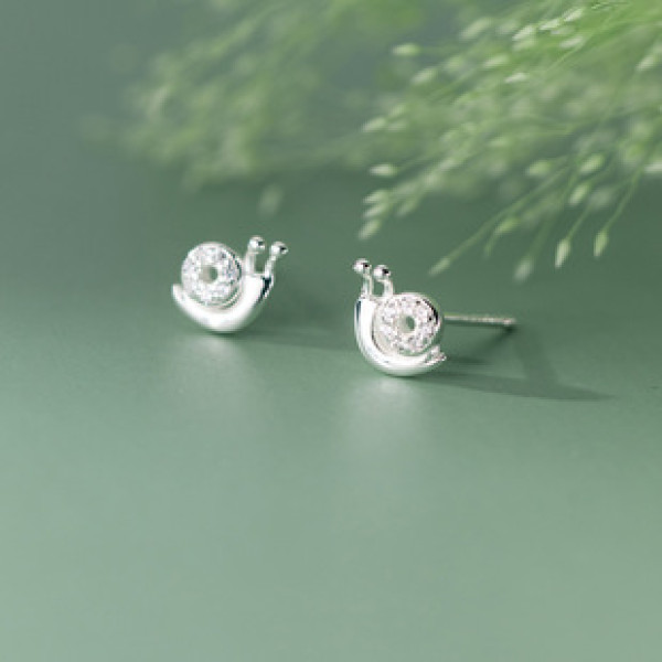A39117 s925 sterling silver rhinestone stud cute unique earrings