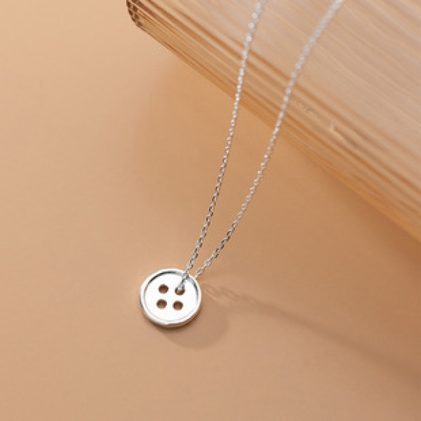 A35396 s925 sterling silver circle necklace