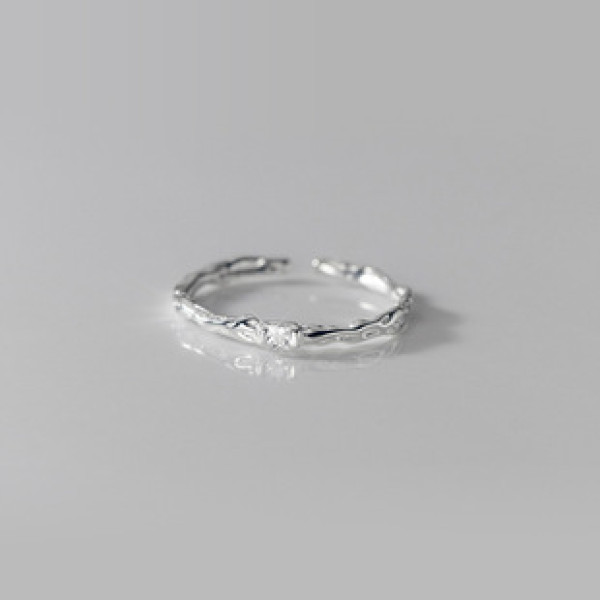 A42128 s925 silver adjustable trendy elegant rhinestone ring