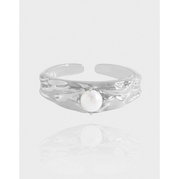 A43264 design wrinkled pearl sterling silver s925 ring