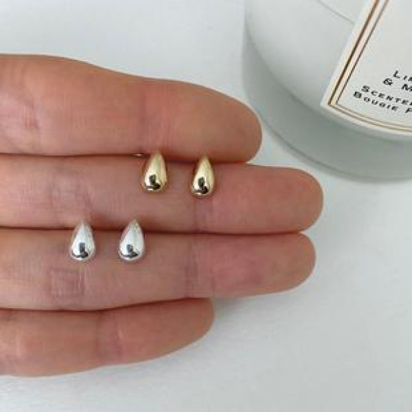A37364 sterling silver teardrop stud simple fashion earrings earrings