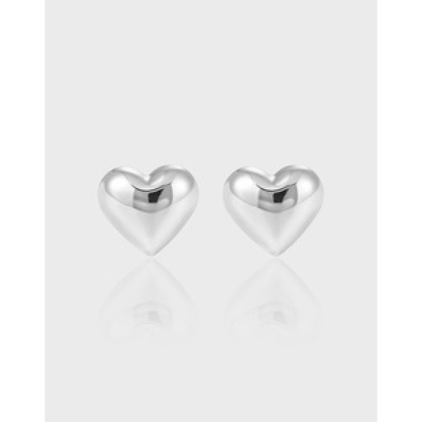 A40310 unique simple grade heart s925 sterling silver stud earrings