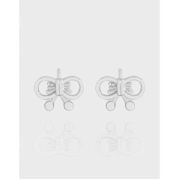 A43664 hollowed butterfly stud sterling silver s925 earrings