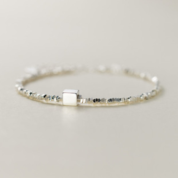 A38963 s925 silver simple geometric women elegant charm bracelet