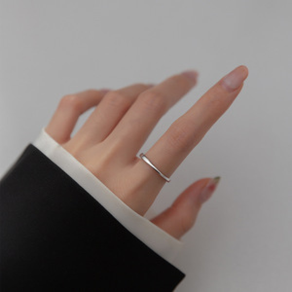 A45350 s925 silver simple bar elegant adjustable ring