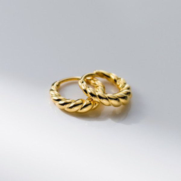 A43341 s925 sterling silver twist design elegant earrings