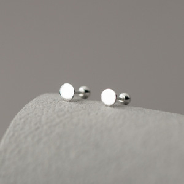 A45125 s925 sterling silver sweet dainty circle stud earrings