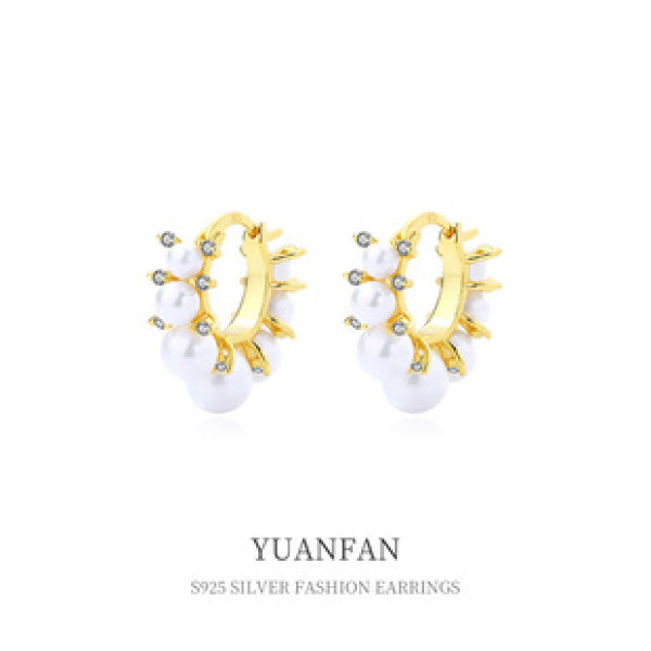A38628 sterling silver fashion cubic zirconia earrings