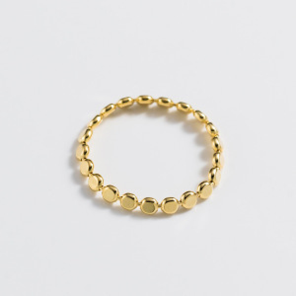 A44564 s925 silver trendy sweet simple geometric bead ring