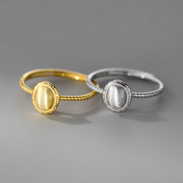A45966 s925 sterling silver trendy sweet oval twist ring