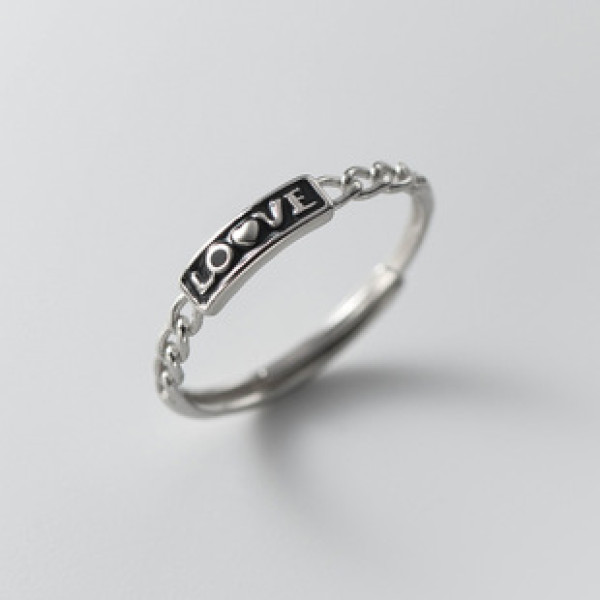 A38457 s925 sterling silver letter initial design unique ring