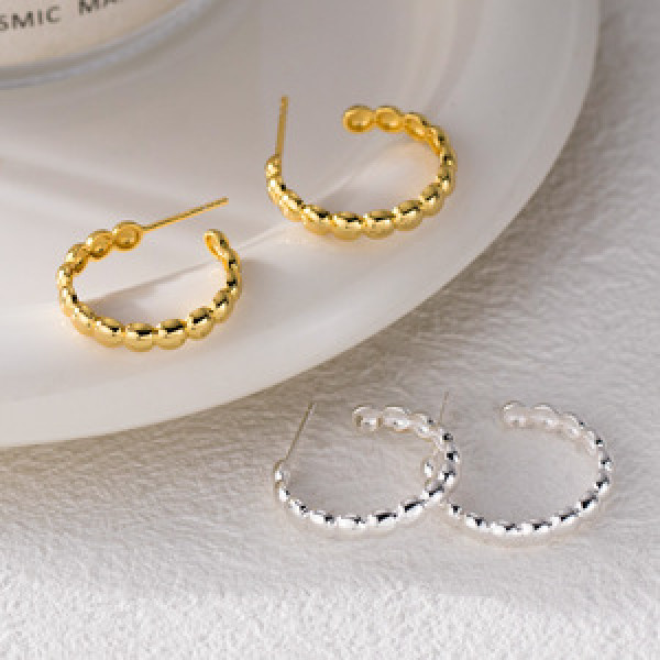 A44925 s925 sterling silver sweet dainty circle stud earrings