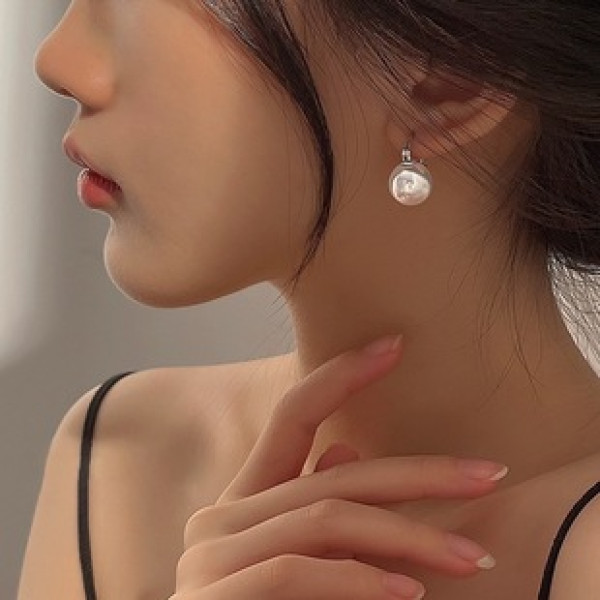 A42685 s925 sterling silver circle elegant grade short earrings