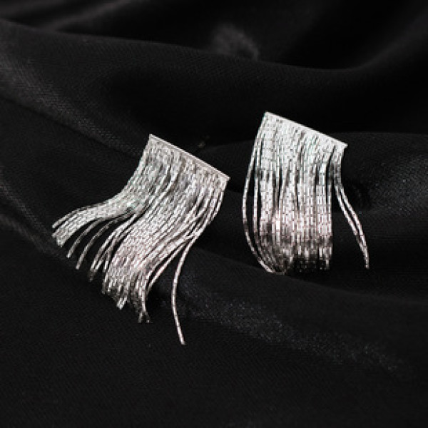A37932 s925 sterling silver fringe elegant grade unique earrings