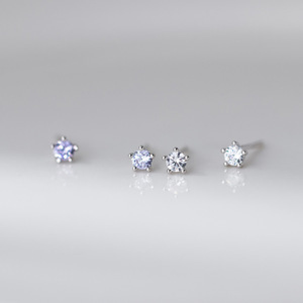 A45110 s925 sterling silver sweet dainty rhinestone stud earrings