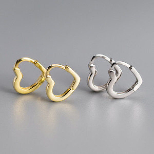 A43475 s925 silver hollowed heart trendy heartshape elegant earrings