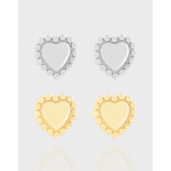 A42639 design simple ball heart stud sterling silver s925 earrings