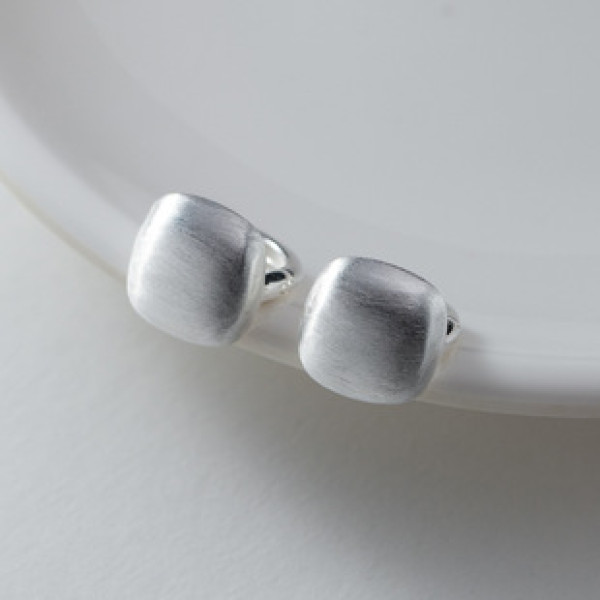 A39791 s925 sterling silver trendy square design elegant earrings