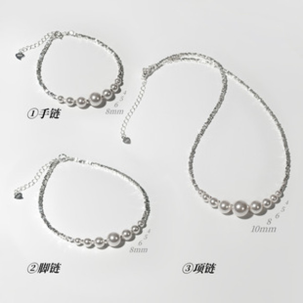A39483 s925 sterling silver charm anklet elegant necklace bracelet