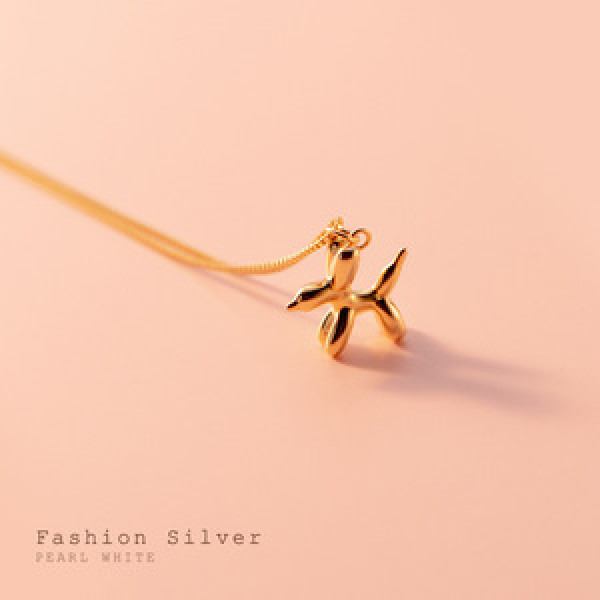 A45391 s925 silver trendy simple ball necklace