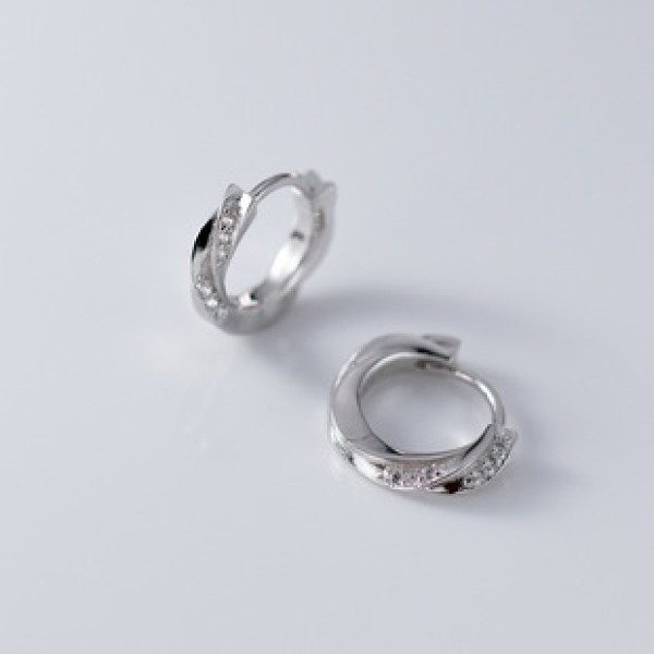A41522 s925 sterling silver rhinestone design elegant earrings