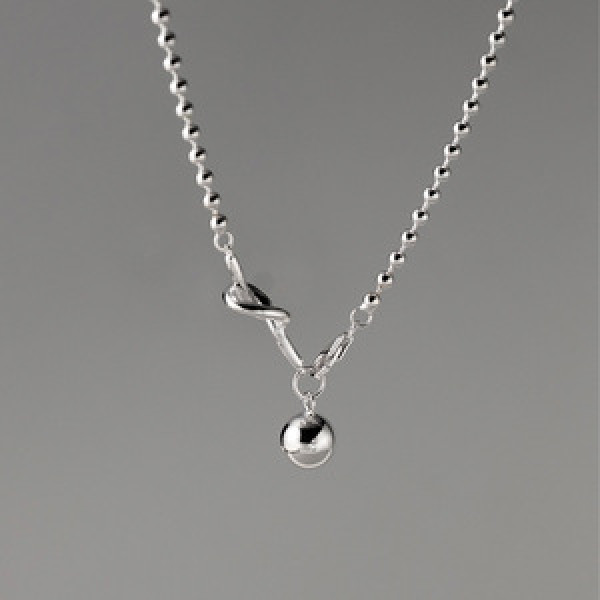 A44251 s925 sterling silver rope simple elegant necklace