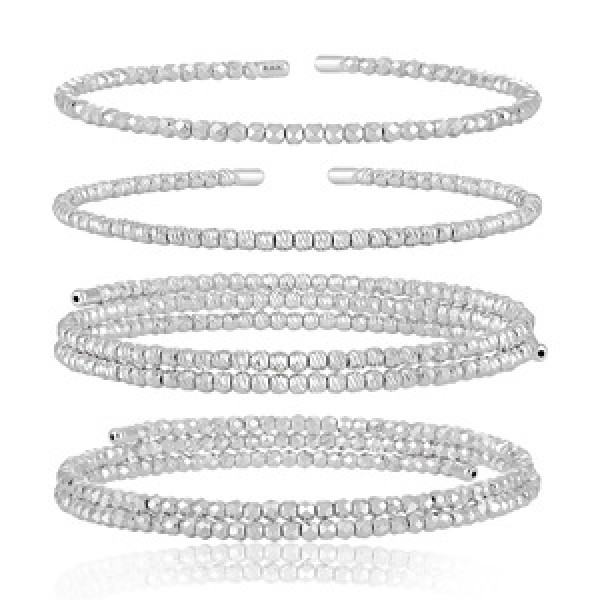 A44235 fashion geometric rhombic s925 sterling silver elegant multilayer bracelet
