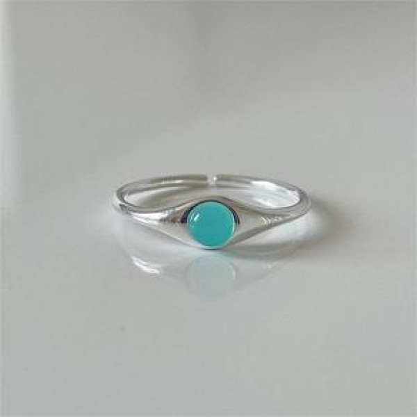A40447 sterling silver crystal simple fashion adjustable ring