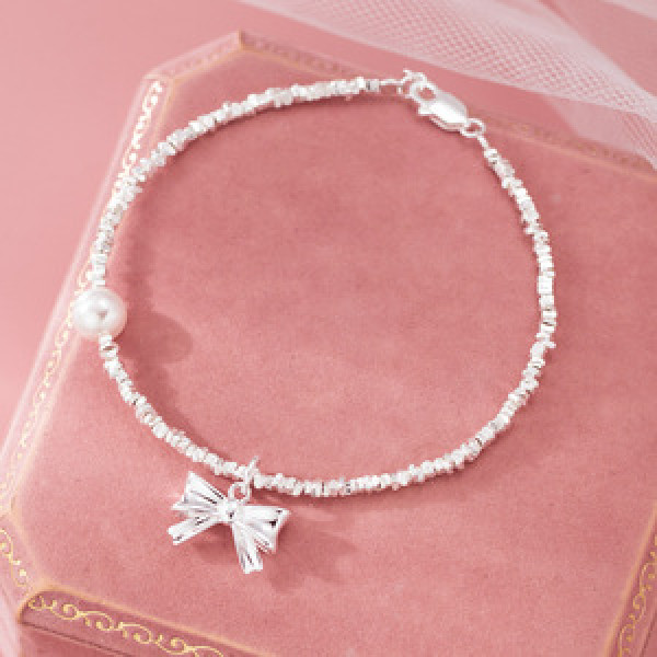A45931 s925 silver trendy sweet butterfly charm bracelet