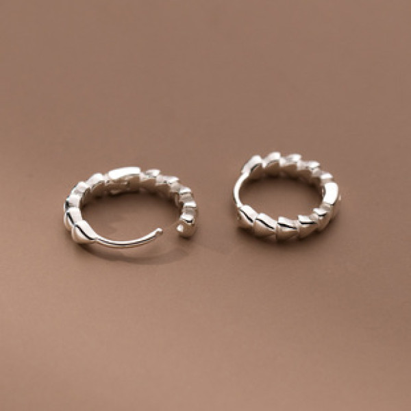 A38258 s925 sterling silver triangle design geometric earrings