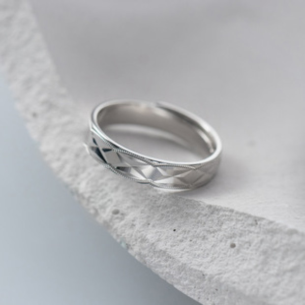 A38151 s925 sterling silver rhombic fashion unique ring