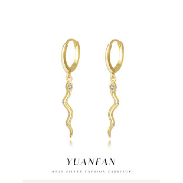 A41637 s925 sterling silver unique serpent dangle hot earrings hoop earrings