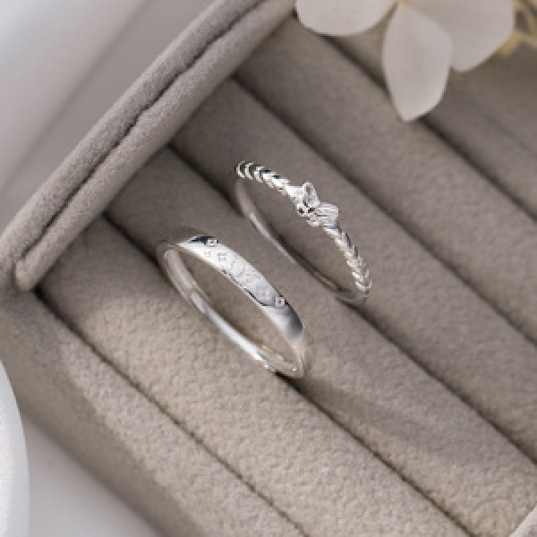 A44886 s925 sterling silver dainty simple stars rhinestone butterfly heart ring